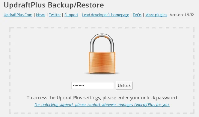 Locked admin window