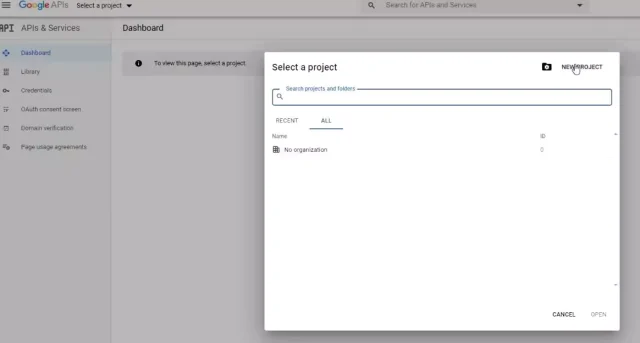 Select project