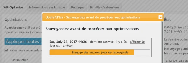 Backup window